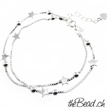 Star silver bracelet made of 925 sterling silver