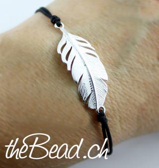 Silber Feder Armband aus 925 sterling Silber