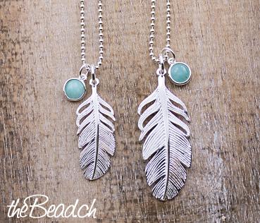 two feather necklace