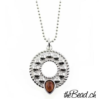 collier garnet silver jewelry