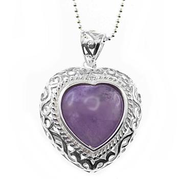 Silberhalskette Amethyst HERZ