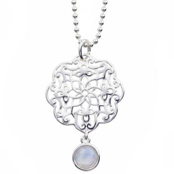 Collier mit verspieltem Anhänger & Regenbogen Mondstein, andere Steinanhänger zur Wahl