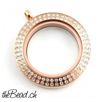 LA VIE Medaillon in " New Rose Strass"