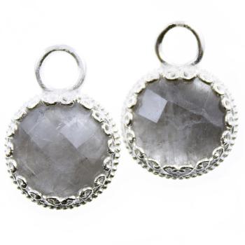 silver quartz pendants for earrings