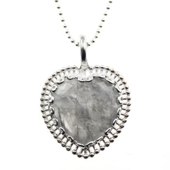 Silber Halskette mit SILBERQUARZ Herz