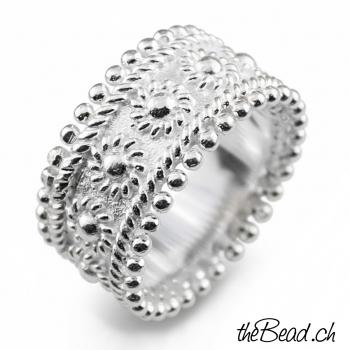 Breiter Silber Damen Fingerring
