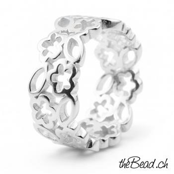 Silberring FLOWER & LEAF