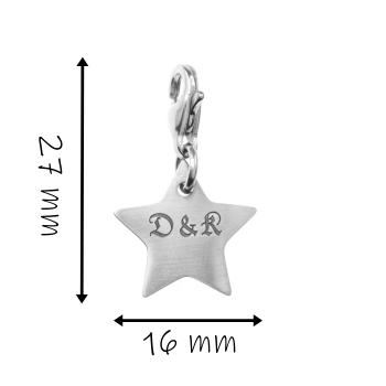 edelstahl stern charm mit karabiner