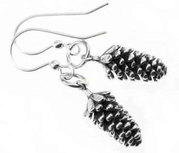 pinecone earrings made of 925 sterling silver
