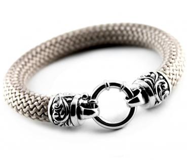 925 sterling silver bracelet with textile cord