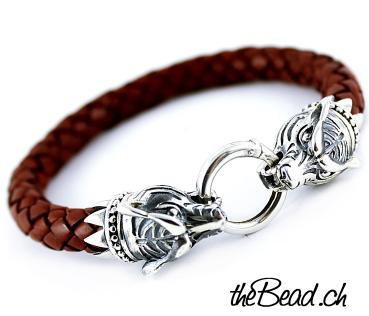 Braided Leather Bracelet in TIGER vs. TIGER