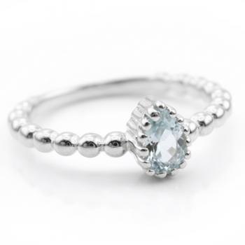 Silber Fingerring CUTE mit Blauem Topas Tropfen