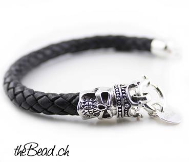 Herren Lederarmband in Rotbraun the Bead