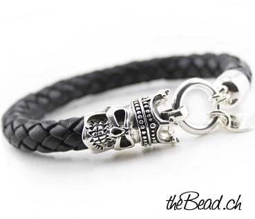 Leather Bracelet with skull