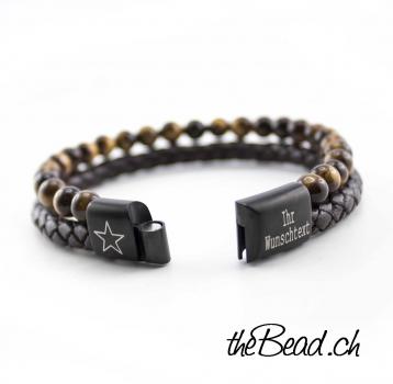 magnetic clasp leather bracelet