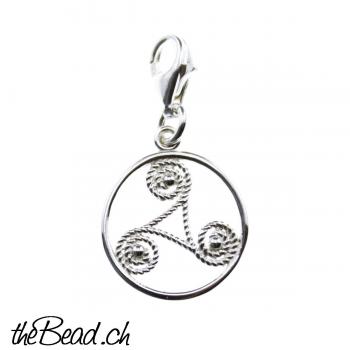 TRISKEL Charm 925 Sterling Silver