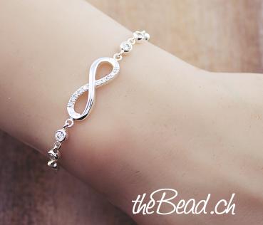 925 sterling silber one size Armband mit Unendlichkeitszeichen