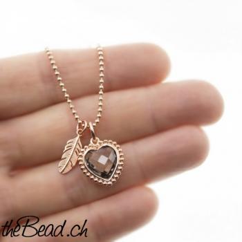 Preview: rauchquarz organza schmuckbeutel bei thebead onlineshop