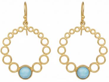 vergoldete Ohrhänger mit LARIMAR Steinen