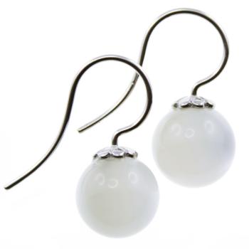 earrings 925 silver and white moonstone