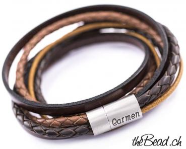 Herren Armbänder Infintiy Herren Lederarmband in braun von theBead