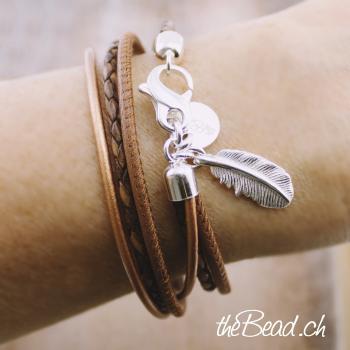 Braided Leather bracelet feder