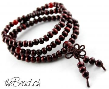 SALE ! Holzperlen - Wickelarmband in dunkelrot