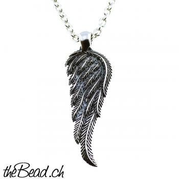 strong Sterling Silber Necklace 925 Sterling Silver with wing pendant