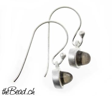 smoky quarz earrings with 925 sterling silver