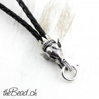 Leather necklace ELEPHANT