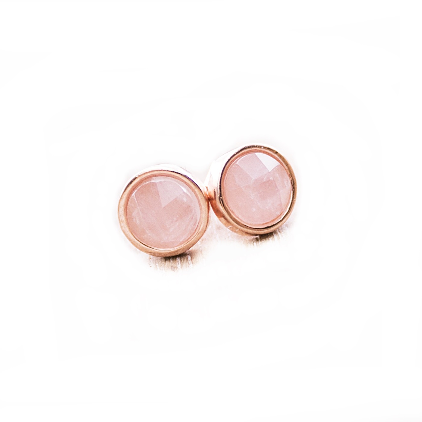 Rosenquarz Ohrstecker mit 925 rosegold * vergoldet Schmuck silber kaufen online