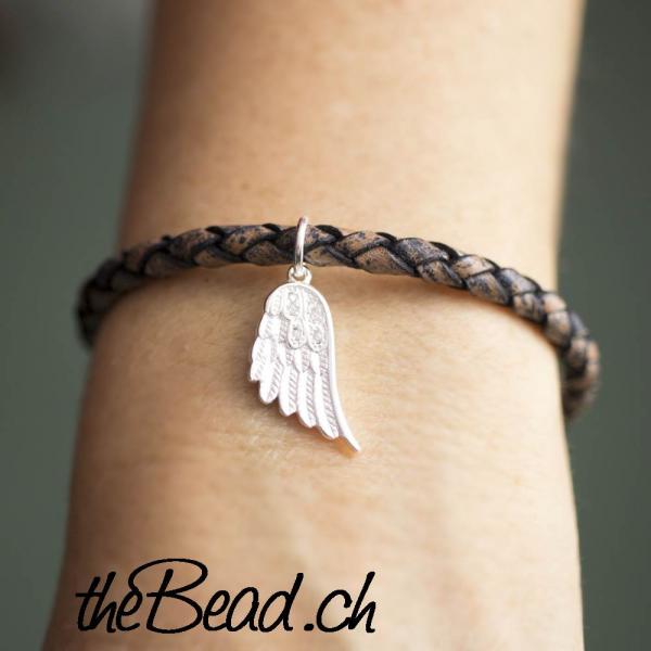 Angel Engelflügel Lederarmband schweiz kaufen thebead