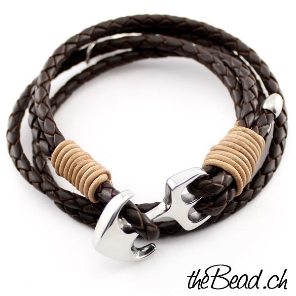 leather bracelet in dark brown