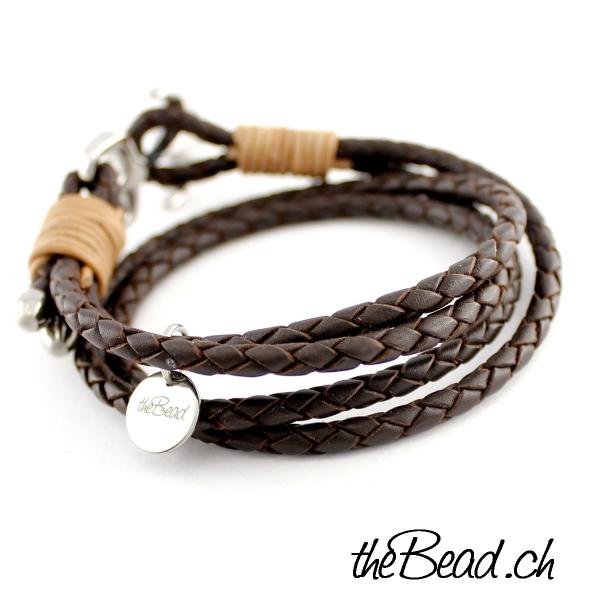 men leather bracelets anchor