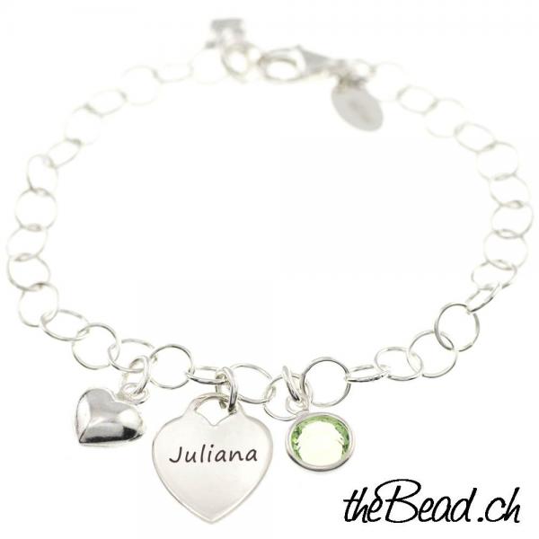 silber armkettchen und gravurarmband für kinder zur taufe als taufschmuck und babyschmuck namensarmband