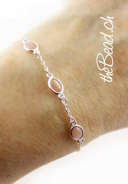 fine silver bracelet with moonstones