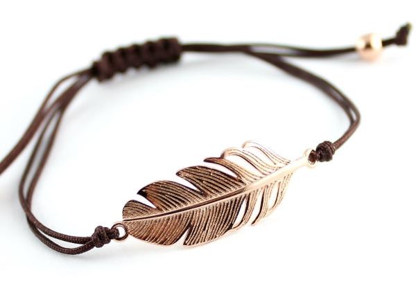 rose gold vergoldete feder armband geschenkidee