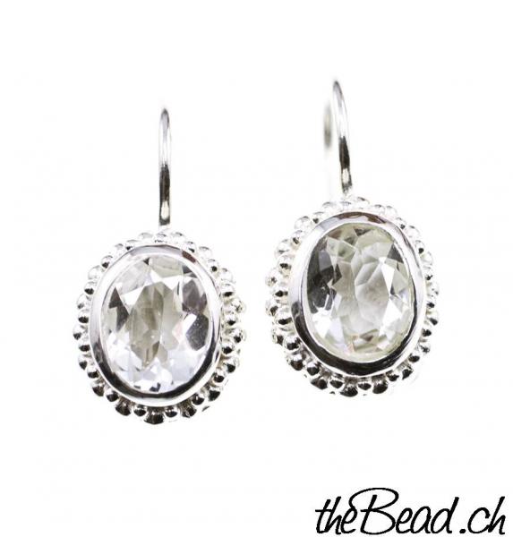 crystal earrings 925 silver