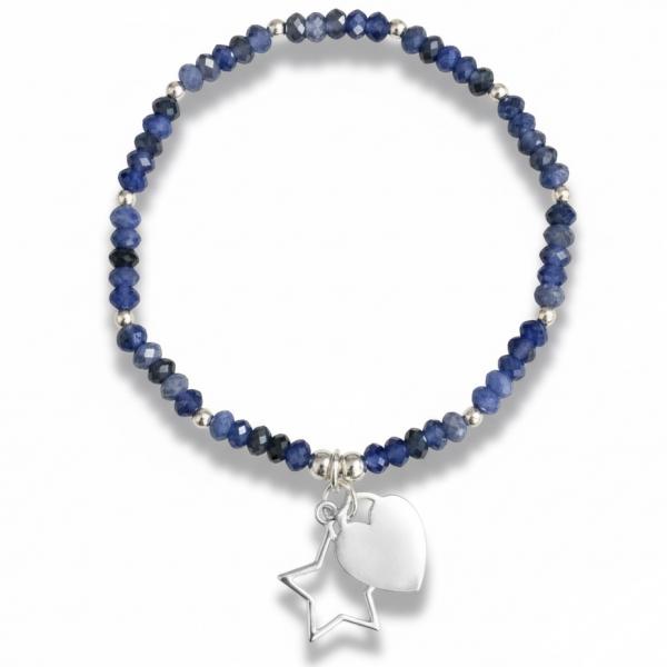dumortiert herz und stern armband Quasten Armband mit chalcedon facettiert, made by the Bead und stern anhänger