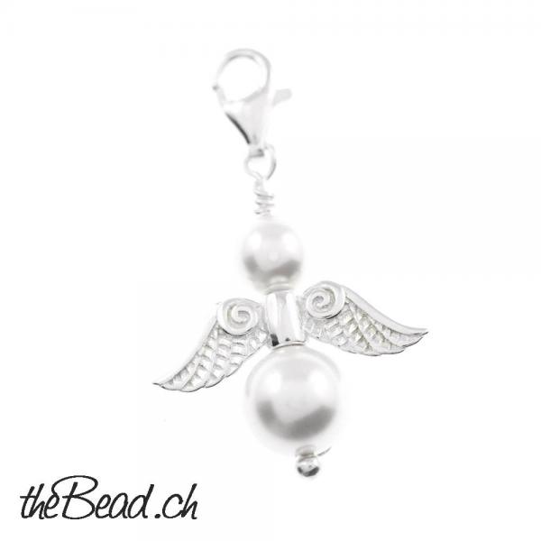 Engelsflügel Charm Engel und Charms aus 925 Silber mit Glücksbringer Engel und Feen