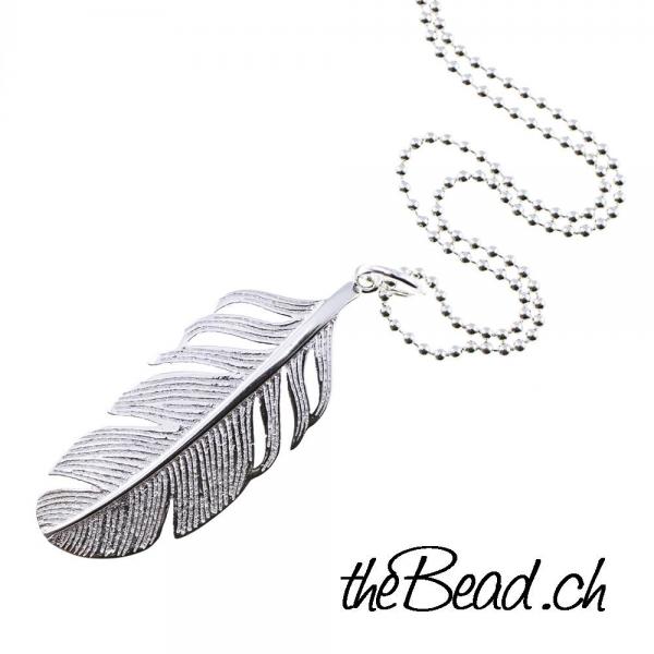 925 Silber Kugelkette mit Feder schmuck Online Shop thebead