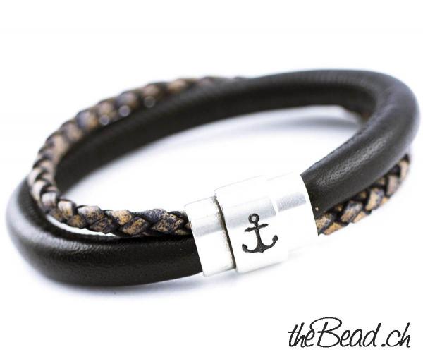 ANKER thebead Lederarmband von theBead mit Aussen Gravur und Innen Gravur zum Wickeln als Wickelarmband von thebead