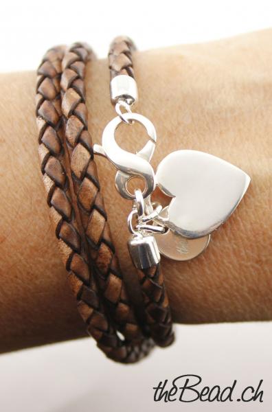 braided leather bracelet stainless steel theBead