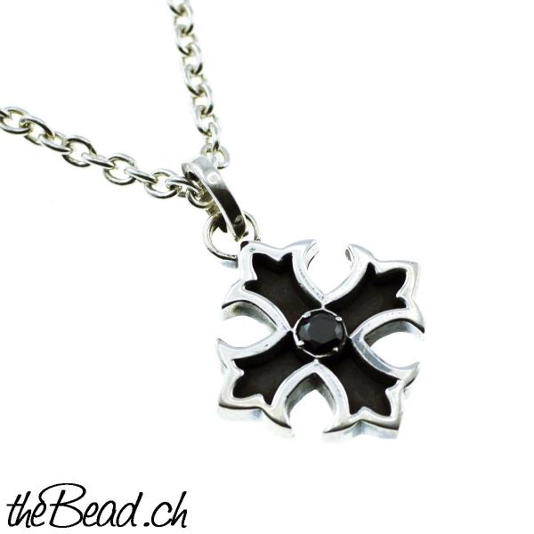 cross Sterling 925 Silber Kette mit herz Anhänger