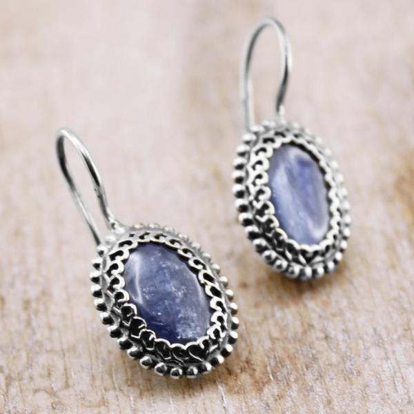 kyanit blaue Ohrringe mit 925 Silber bei the bead schmuck onlineshop kaufen und bestellen