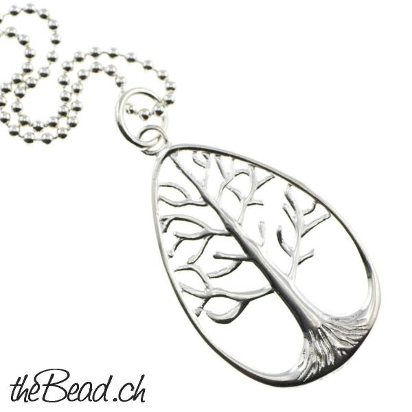 Silberhalskette mit baum des lebens Anhänger 925 sterling silber