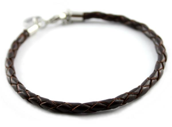 schwarz fusskettchen aus geflochtenem Leder Fussschmuck von thebead