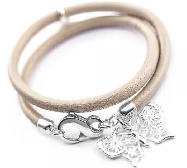 schmetterling anhänger armband mit herz theBead