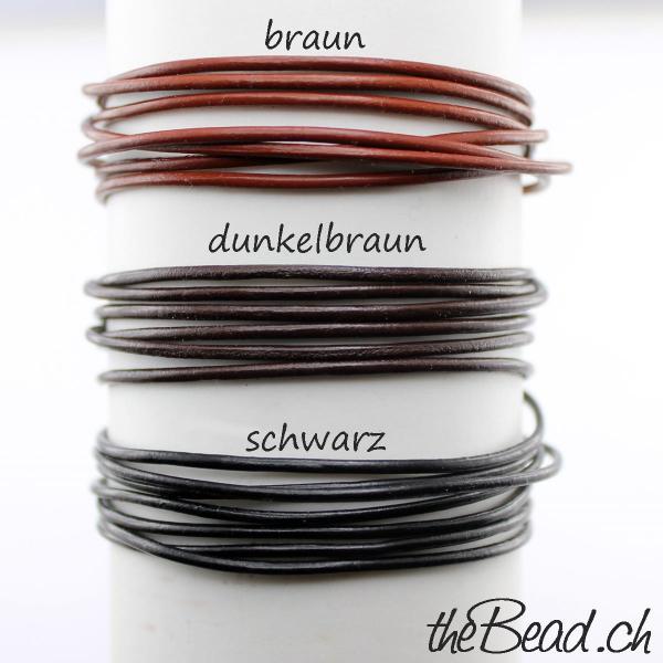 lederfarben auswahl für lederarmbänder