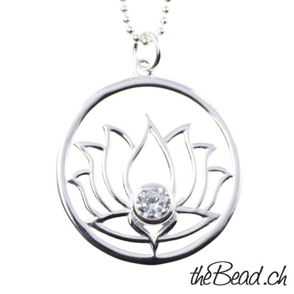 Lotus Blüte Anhänger in 925 sterling silber schoene lotusblüten anhänger